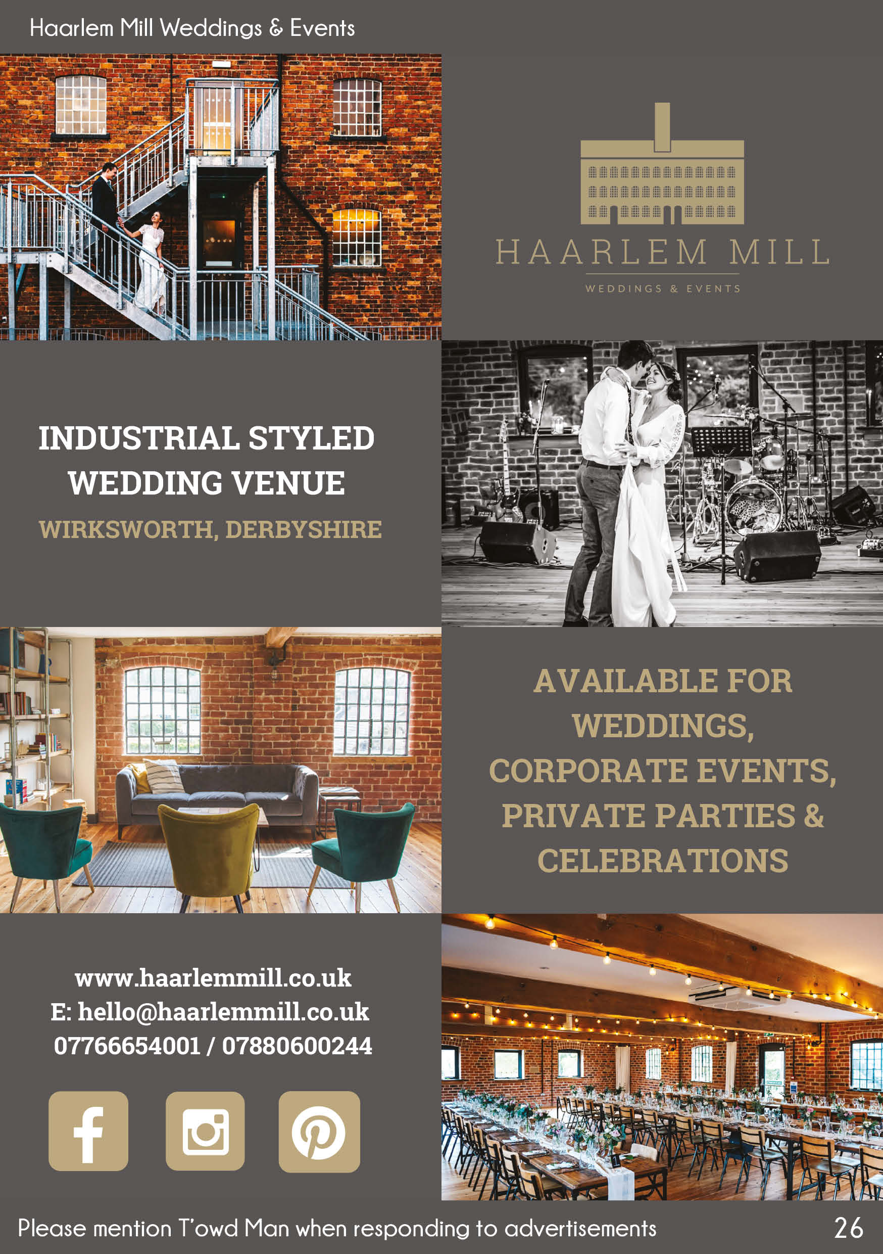 Haarlem Mill Weddings and Events